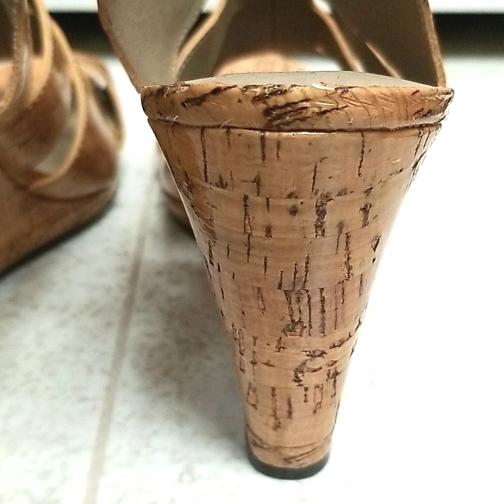 NWT Donald J Pliner Cork Wedges natural tan haddi - Picture 7 of 10